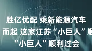 胜亿优配 乘新能源汽车“东风”而起 这家江苏“小巨人”顺利过会